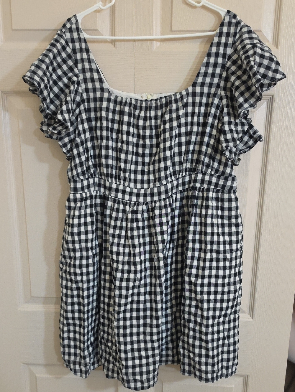 Modcloth Black and White Gingham Mini Dress